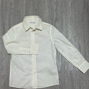 Dolce & Gabbana Boys Cream Polka Dot Button Down Shirt Size 3 Like New